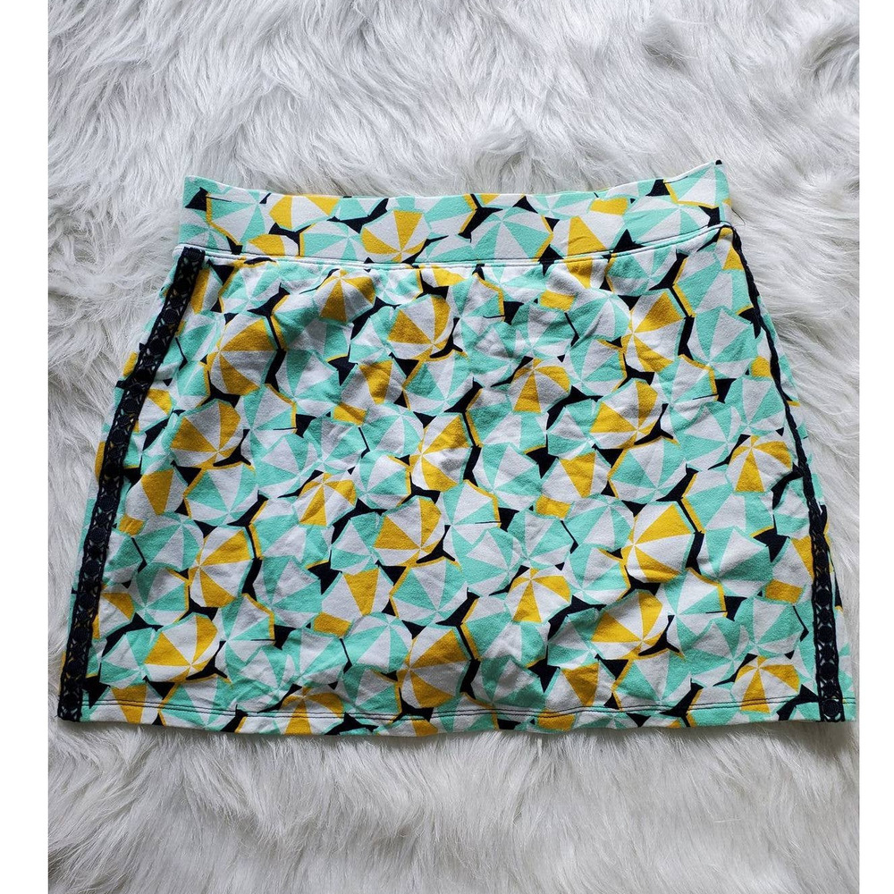 Crown & Ivy Women's Green/Yellow Umbrella Print Athletic A-line Skort Size M